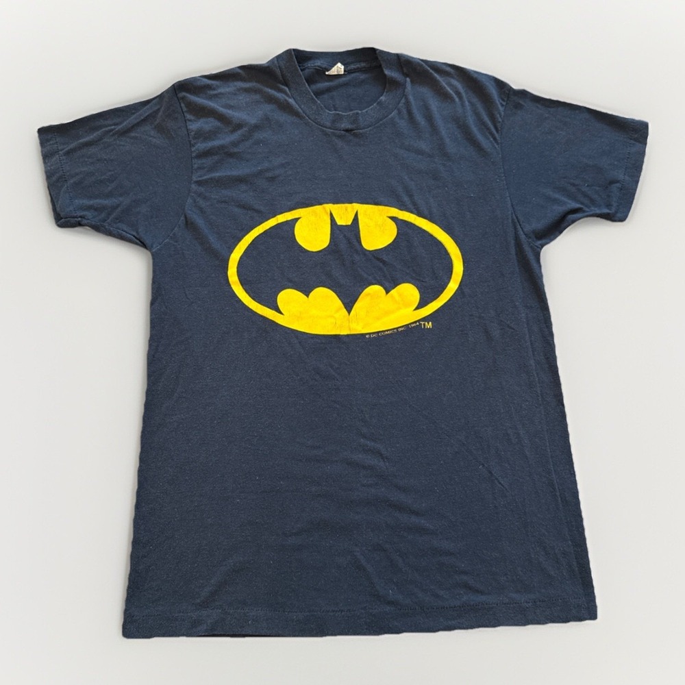 Batman Shirt Mens L Vintage Classic Logo DC Comics Black 90s 80s Screen Stars